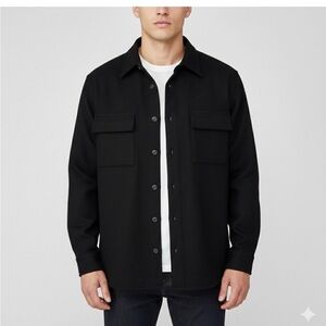 Eddie Bauer men’s black wool shirt jacket size m